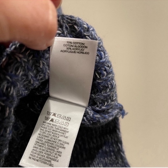 Lucky brand Blue V Neck oversized Sweater s L - Picture 5 of 5